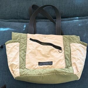 Beis Green and Cream Travel Bag